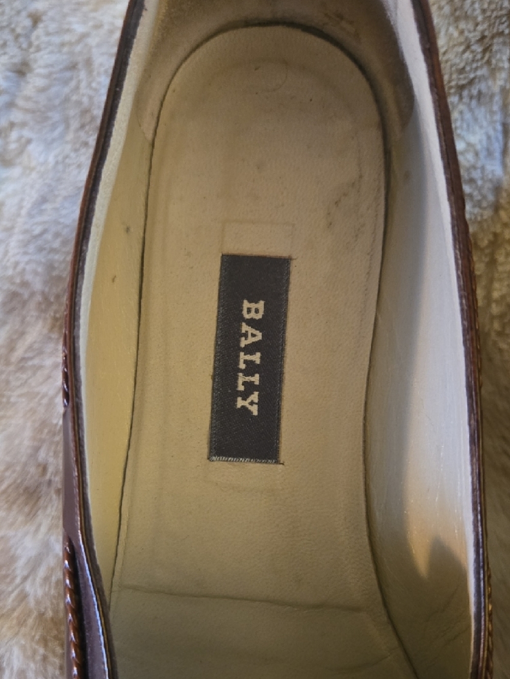 Bally Brown Leather Loafers Snakeskin Embossed Toe Tassel Fringe Flats - Picture 2 of 11